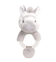 Load image into Gallery viewer, Zebra Cuddle Ring Rattle