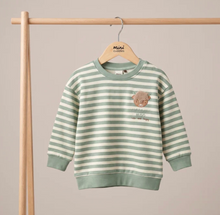 Load image into Gallery viewer, Green Striped Highland Cow Sweatshirt