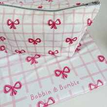Load image into Gallery viewer, Pink Bows Nappy Wallet – Baby Changing Organiser Pouch