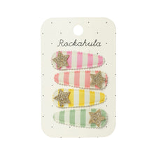 Load image into Gallery viewer, Stripy Star Fabric Clip Set