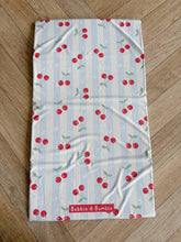 Load image into Gallery viewer, Travel Baby Changing Mat – Cherry Stripe | Handmade UK
