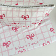 Load image into Gallery viewer, Pink Bows Nappy Wallet – Baby Changing Organiser Pouch
