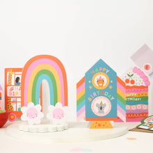 Load image into Gallery viewer, Rainbow Blossom Greeting Card with Smiling Flower Friends