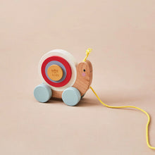 Load image into Gallery viewer, Wooden Pull Along Snail Toy