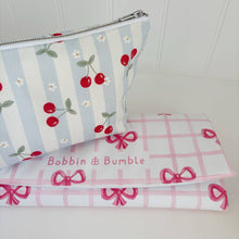 Load image into Gallery viewer, Cherry Stripe Nappy Wallet – Baby Essentials Organiser