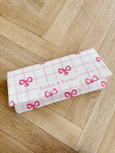 Load image into Gallery viewer, Pink Bow Travel Changing Mat | Handmade UK | Baby Girl Gift