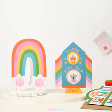 Load image into Gallery viewer, Rainbow Blossom Greeting Card with Smiling Flower Friends