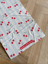 Load image into Gallery viewer, Travel Baby Changing Mat – Cherry Stripe | Handmade UK