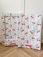 Load image into Gallery viewer, Travel Baby Changing Mat – Cherry Stripe | Handmade UK