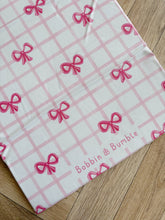 Load image into Gallery viewer, Pink Bow Travel Changing Mat | Handmade UK | Baby Girl Gift