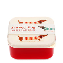 Load image into Gallery viewer, Snack Boxes (Set of 3) - Sausage Dog (Pattern)