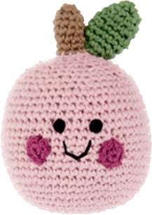 Crochet Toy Handmade Fairtrade Friendly Pink Apple Rattle