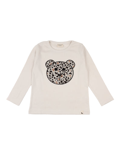 ANIMAL JACQUARD APPLIQUE BEAR TOP