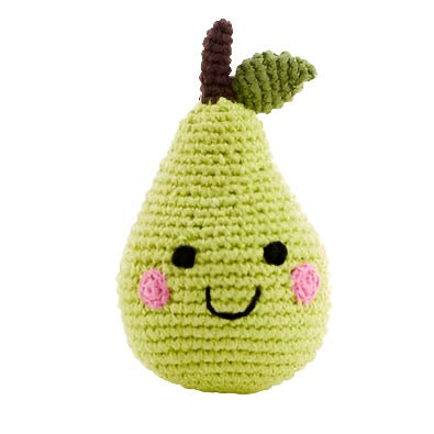 Soft Toy Handmade Friendly Pear Rattle