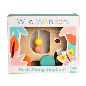 Wild Wonders Wooden Push Elephant