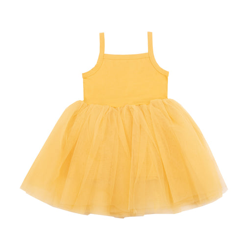 Mustard tulle dress