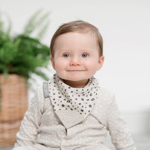 Neckerchew Teething Dribble Bib - Leopard Spot