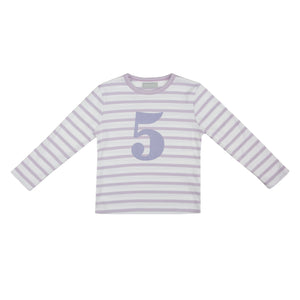 Parma Violet & White Number Top (Available in ages 1-5)