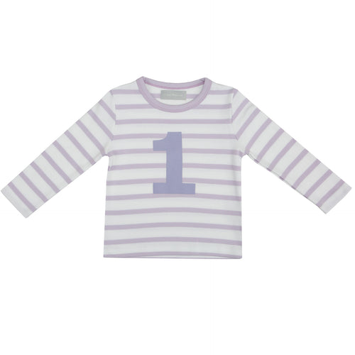Parma Violet & White Number Top (Available in ages 1-5)