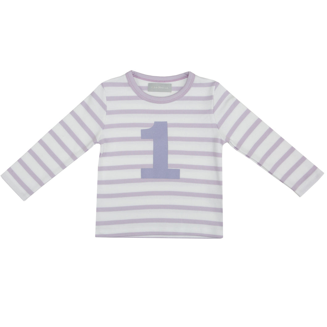 Parma Violet & White Number Top (Available in ages 1-5)
