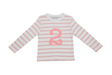 Load image into Gallery viewer, Pink &amp; White Birthday Top (Available in ages 1-5)