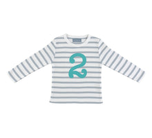 Load image into Gallery viewer, Grey &amp; White Birthday Top (Available in ages 1-5)