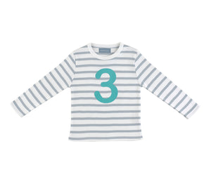 Grey & White Birthday Top (Available in ages 1-5)
