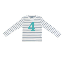 Load image into Gallery viewer, Grey &amp; White Birthday Top (Available in ages 1-5)