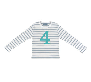 Grey & White Birthday Top (Available in ages 1-5)