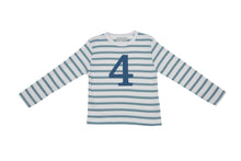 Load image into Gallery viewer, Ocean Blue &amp; White Birthday Top (Available in ages 1-5)