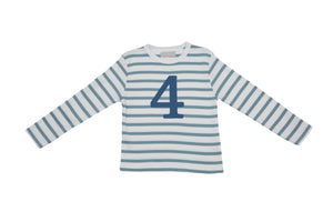 Ocean Blue & White Birthday Top (Available in ages 1-5)