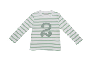 Seafoam & White Birthday Top (Available in ages 1-5)