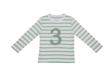 Load image into Gallery viewer, Seafoam &amp; White Birthday Top (Available in ages 1-5)
