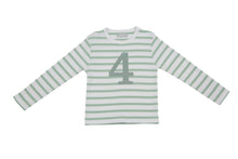 Load image into Gallery viewer, Seafoam &amp; White Birthday Top (Available in ages 1-5)