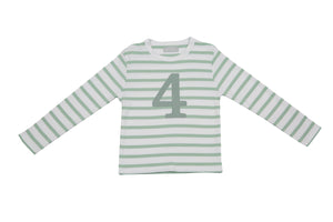 Seafoam & White Birthday Top (Available in ages 1-5)