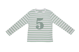 Seafoam & White Birthday Top (Available in ages 1-5)