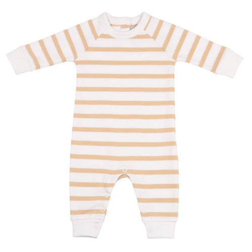 Biscuit & White Stripe Romper