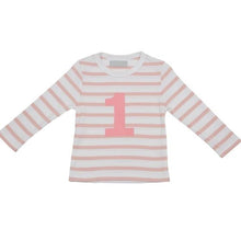 Load image into Gallery viewer, Pink &amp; White Birthday Top (Available in ages 1-5)