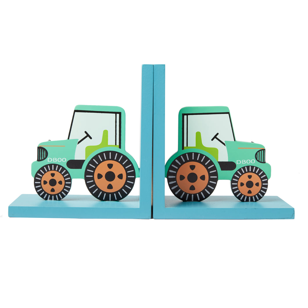Green Tractor Book Ends