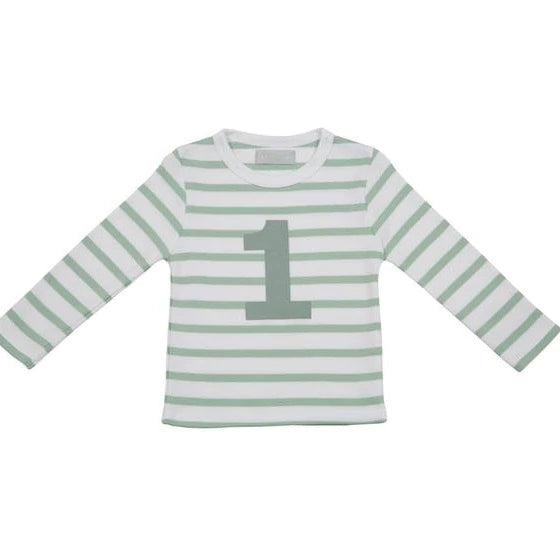 Seafoam & White Birthday Top (Available in ages 1-5)